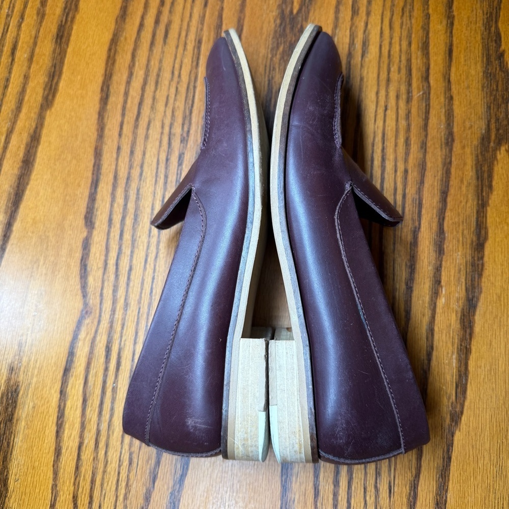 EVERLANE Modern Leather Burgundy Loafers Flats Women’s Size 7.5 Italian Made - Picture 6 of 9
